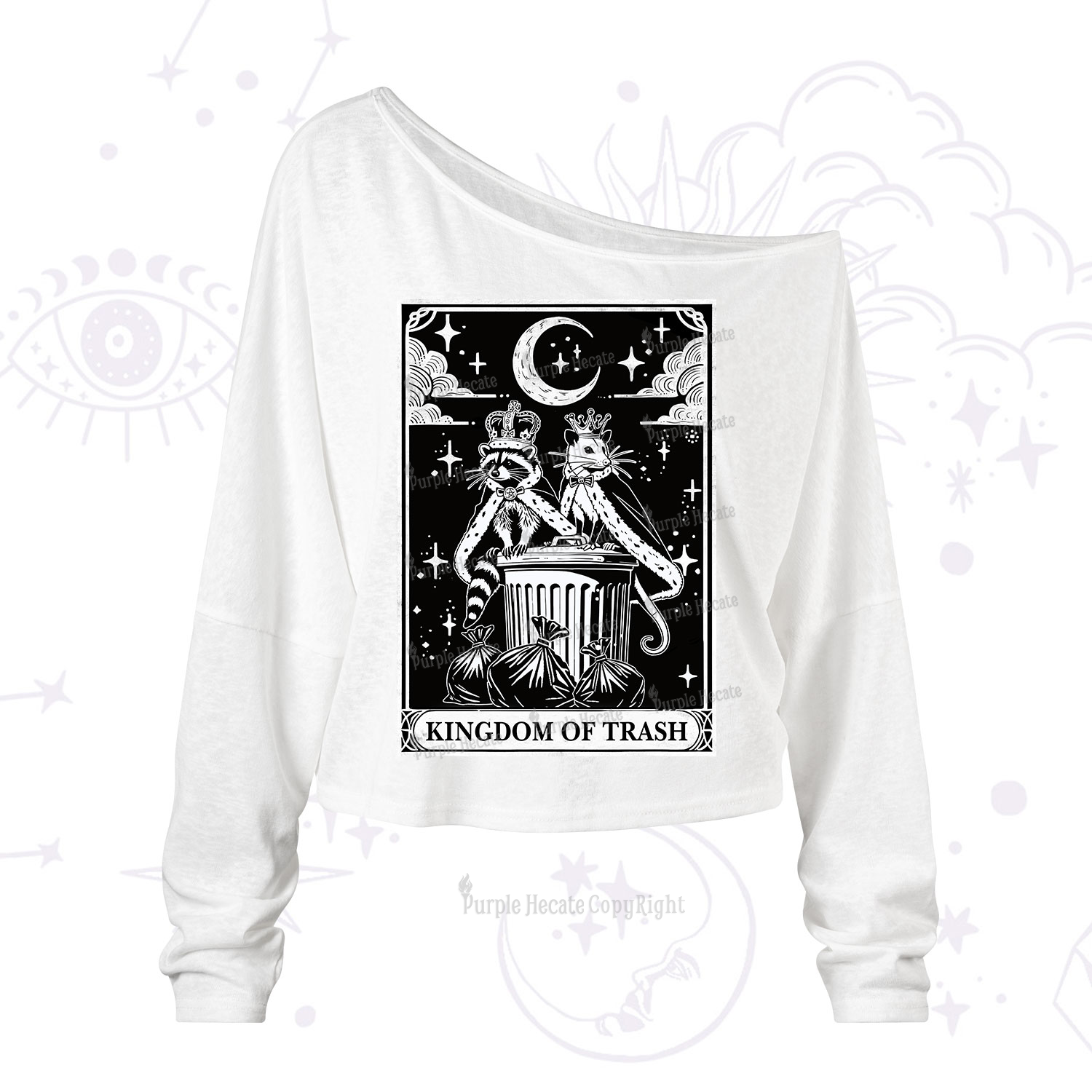 Purplehecate The Kingdom Of Trash Tarot One Shoulder Long Sleeve Shirt
