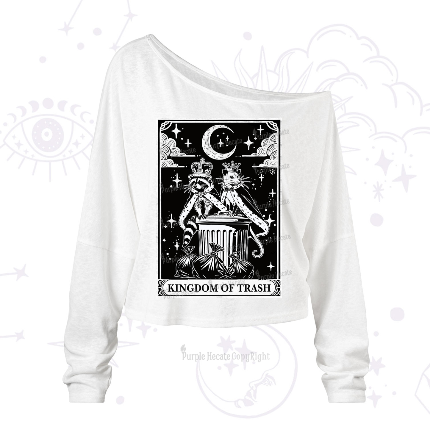 Purplehecate The Kingdom Of Trash Tarot One Shoulder Long Sleeve Shirt