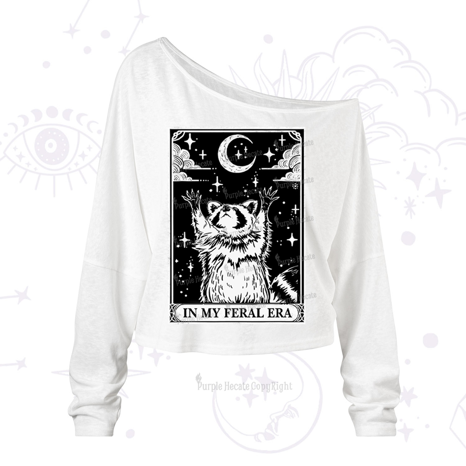 Purplehecate The In My Feral Era Oracle Card One Shoulder Long Sleeve Shirt