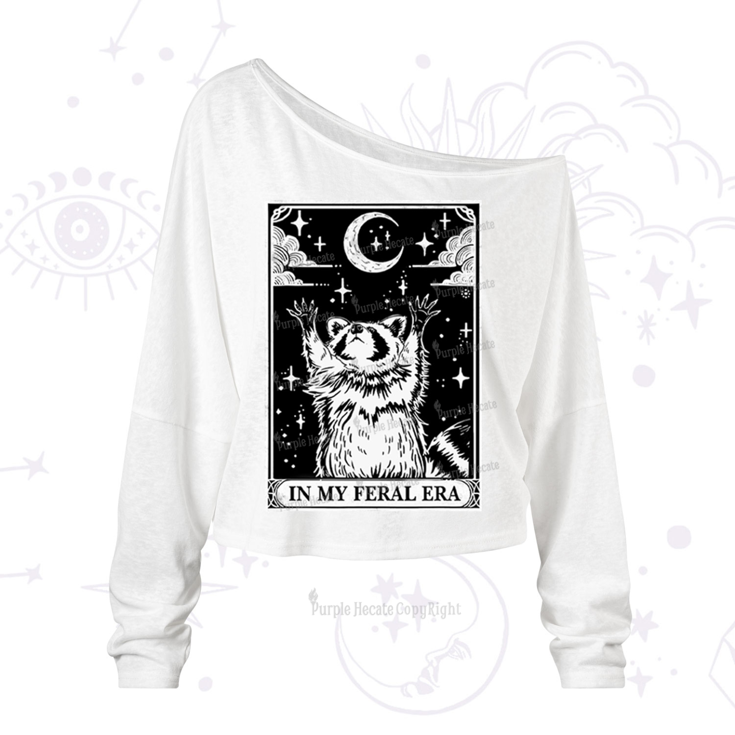 Purplehecate The In My Feral Era Oracle Card One Shoulder Long Sleeve Shirt