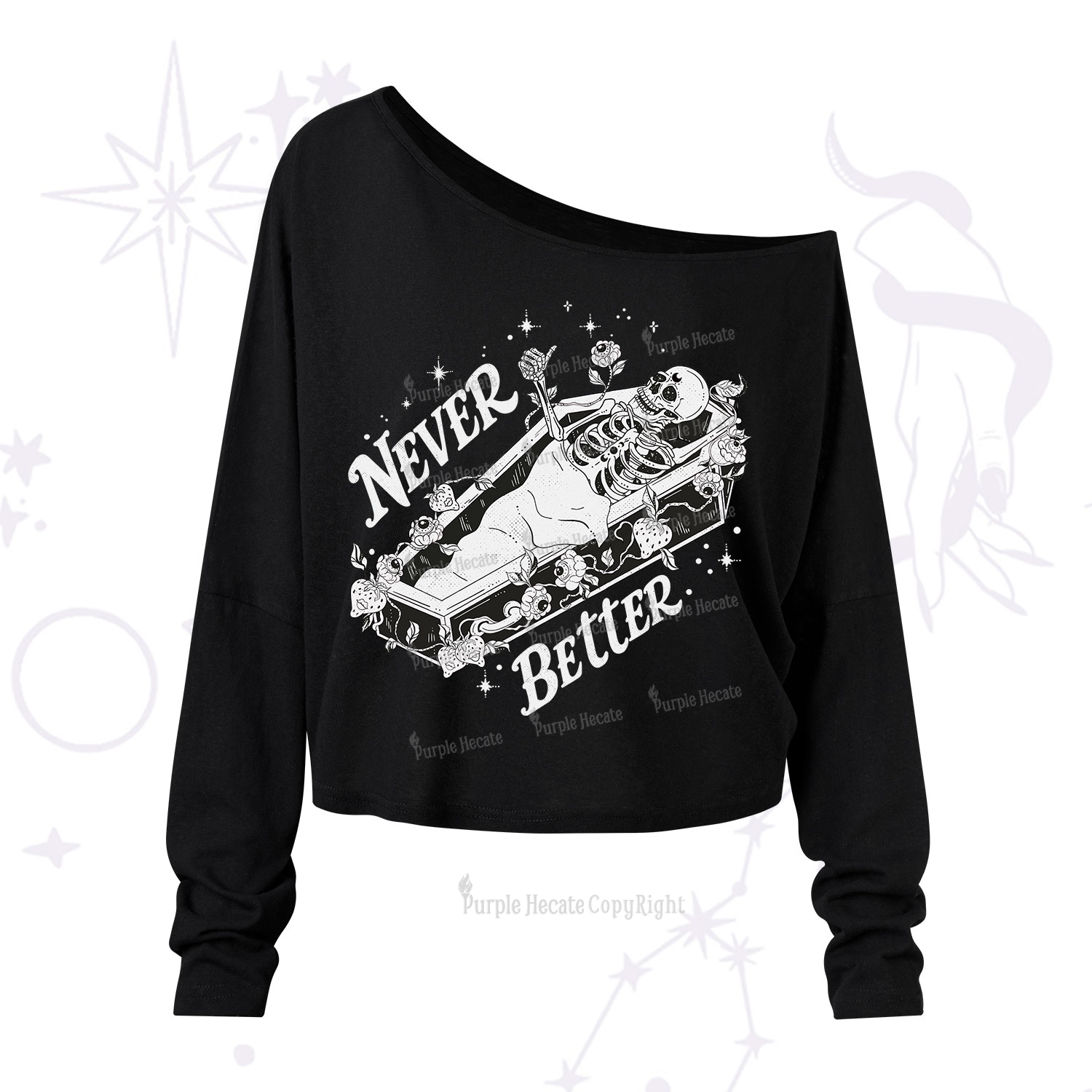 Purplehecate Never Better One Shoulder Long Sleeve Shirt