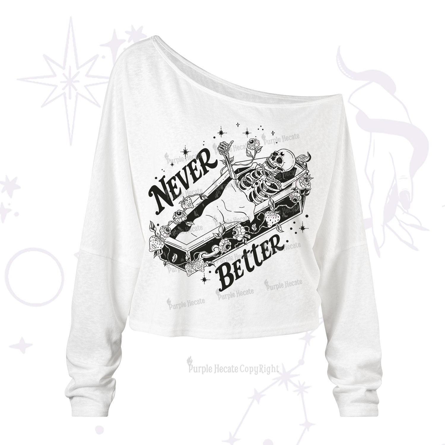 Purplehecate Never Better One Shoulder Long Sleeve Shirt