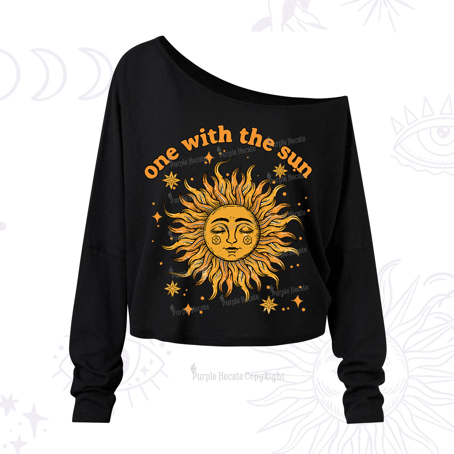 Purplehecate One With The Sun One Shoulder Long Sleeve Shirt