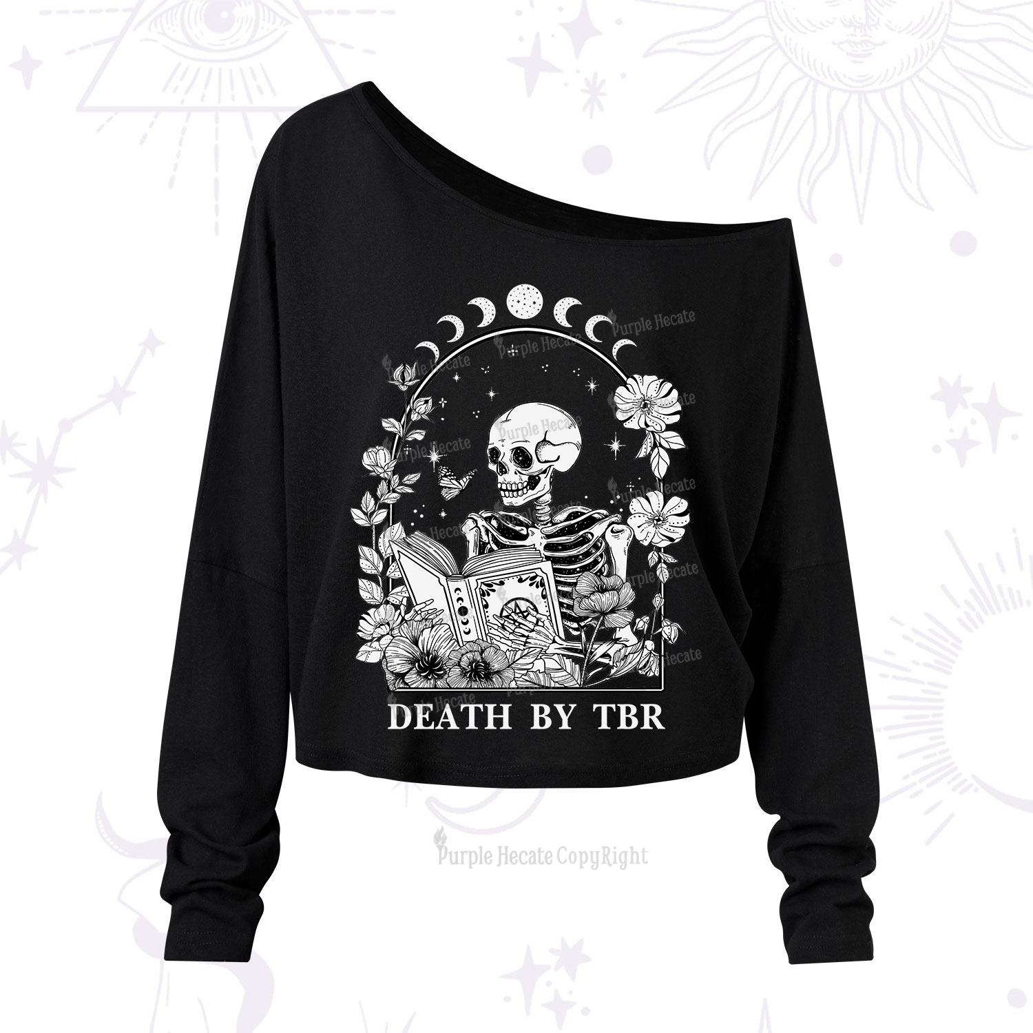 Purplehecate Death By TBR One Shoulder Long Sleeve Shirt