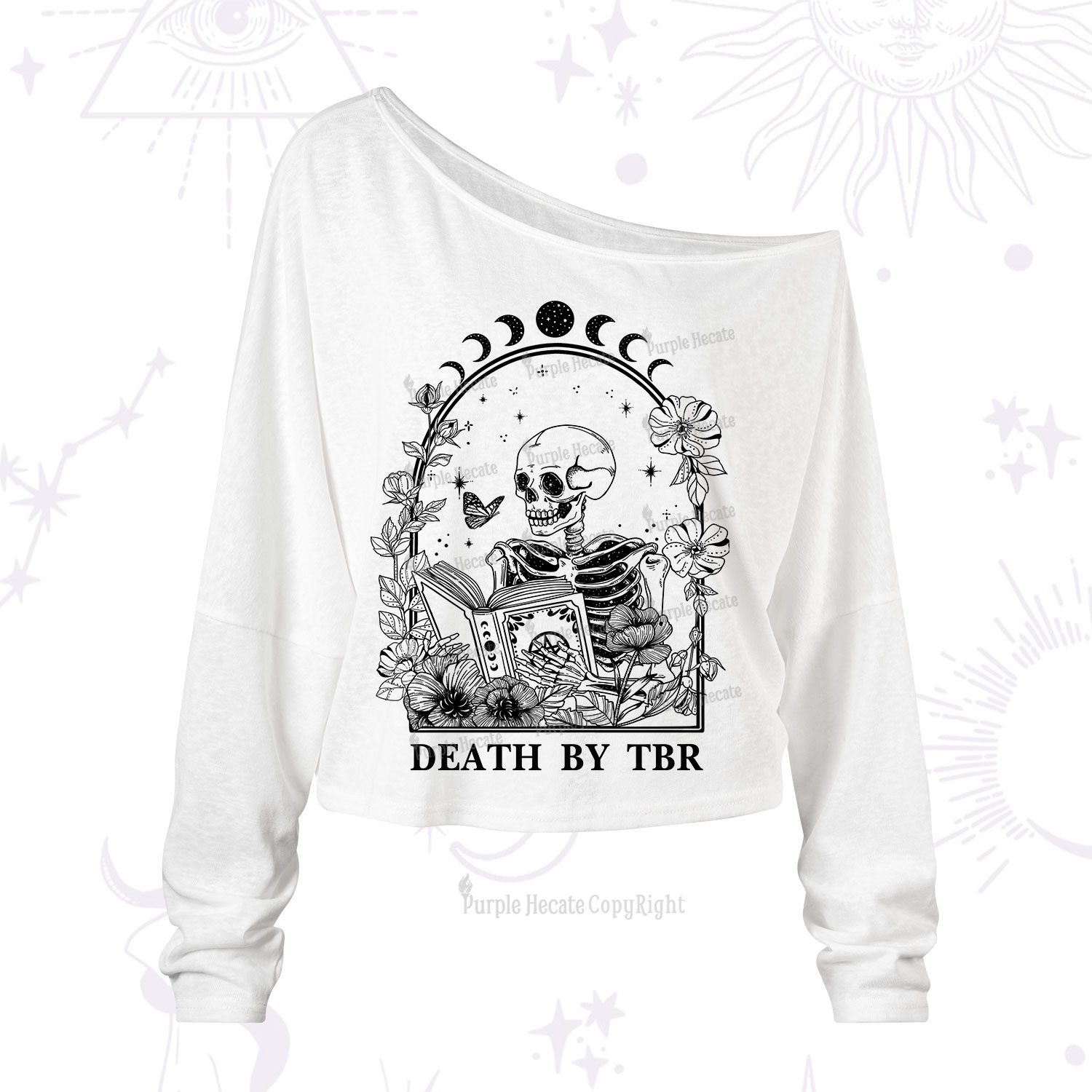 Purplehecate Death By TBR One Shoulder Long Sleeve Shirt