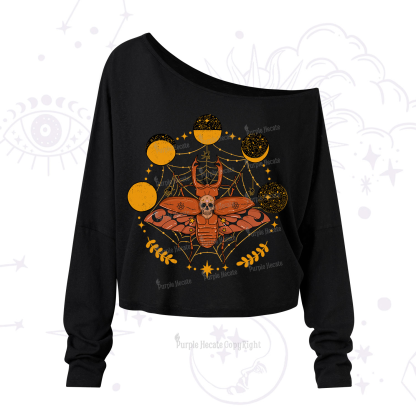 Purplehecate Lunar Web Death Beetle One Shoulder Long Sleeve Shirt
