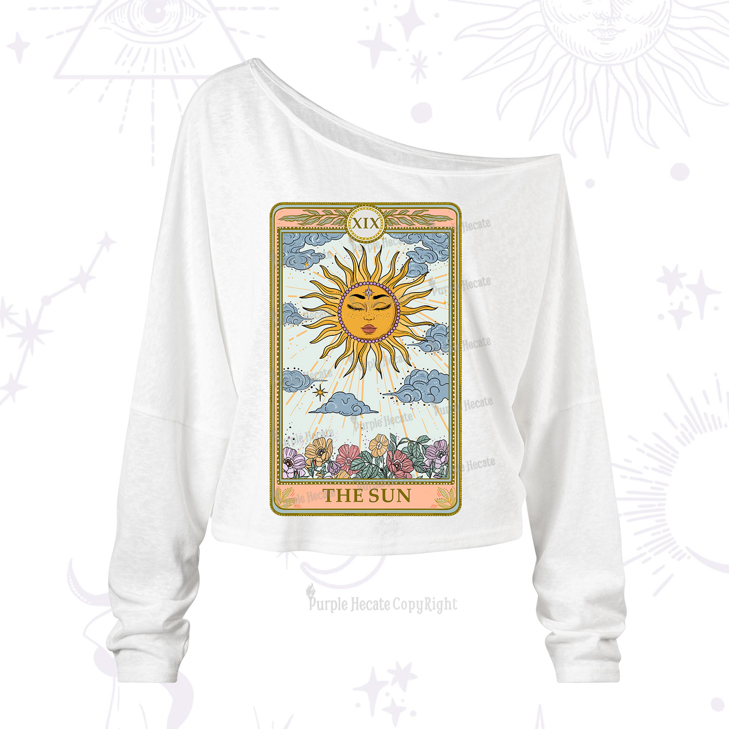 Purplehecate The Sun Tarot One Shoulder Long Sleeve Shirt