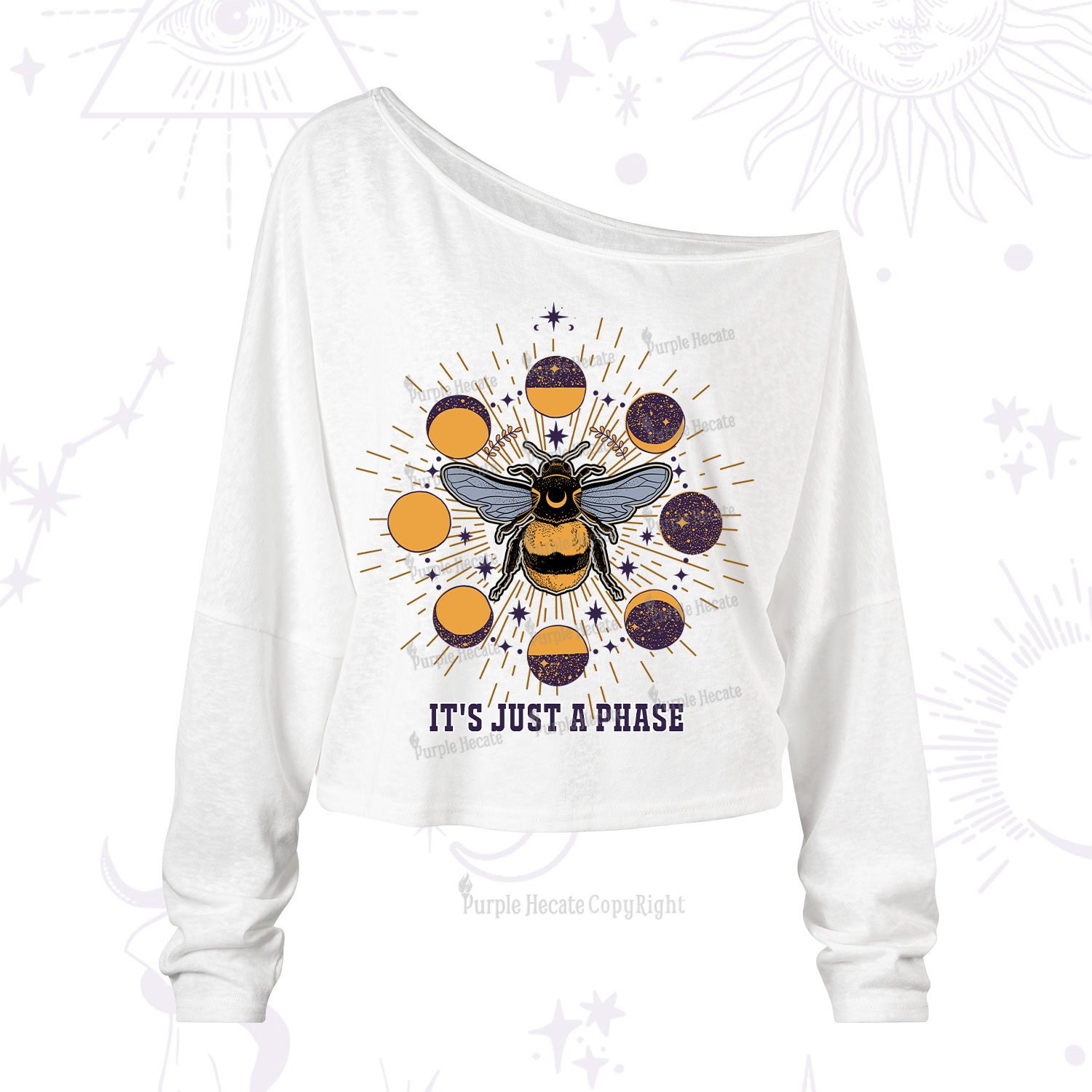 Purplehecate It's Just a Moon Bee Phase One Shoulder Long Sleeve Shirt