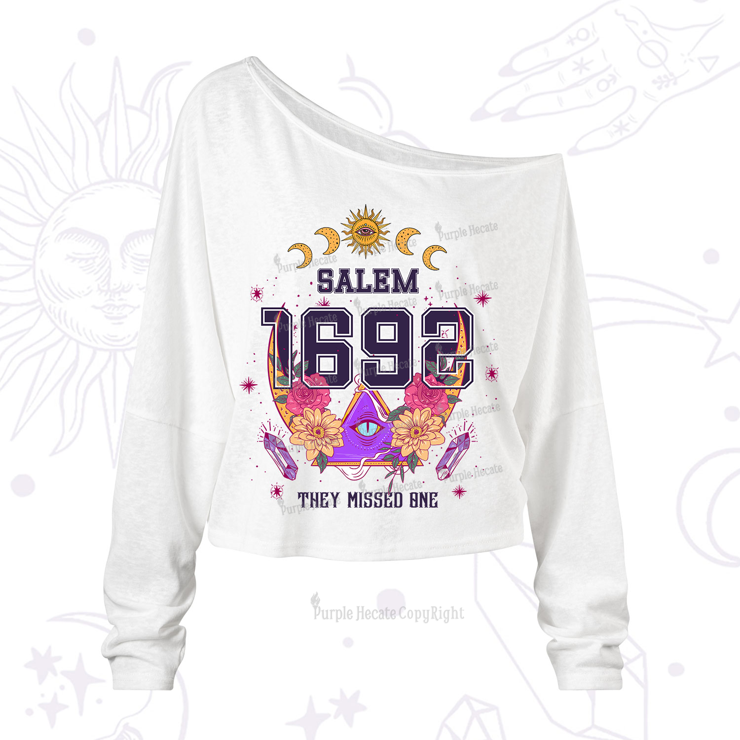 Purplehecate Salem 1692 They Missed One One Shoulder Long Sleeve Shirt