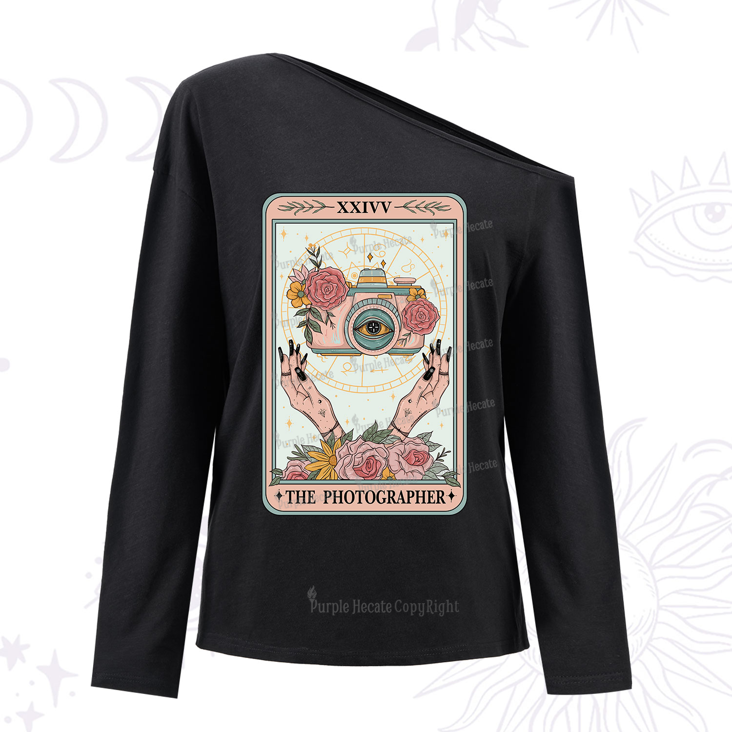 Purplehecate The Photographter Tarot One Shoulder Long Sleeve Shirt