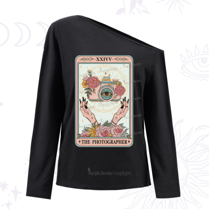 Purplehecate The Photographter Tarot One Shoulder Long Sleeve Shirt