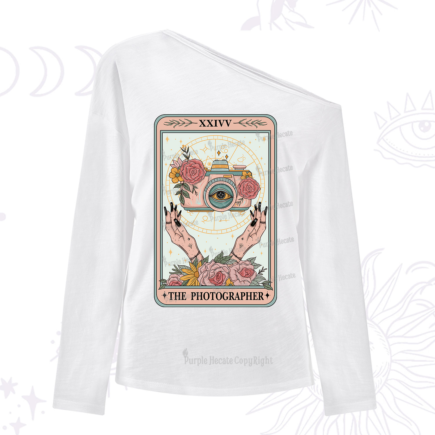 Purplehecate The Photographter Tarot One Shoulder Long Sleeve Shirt