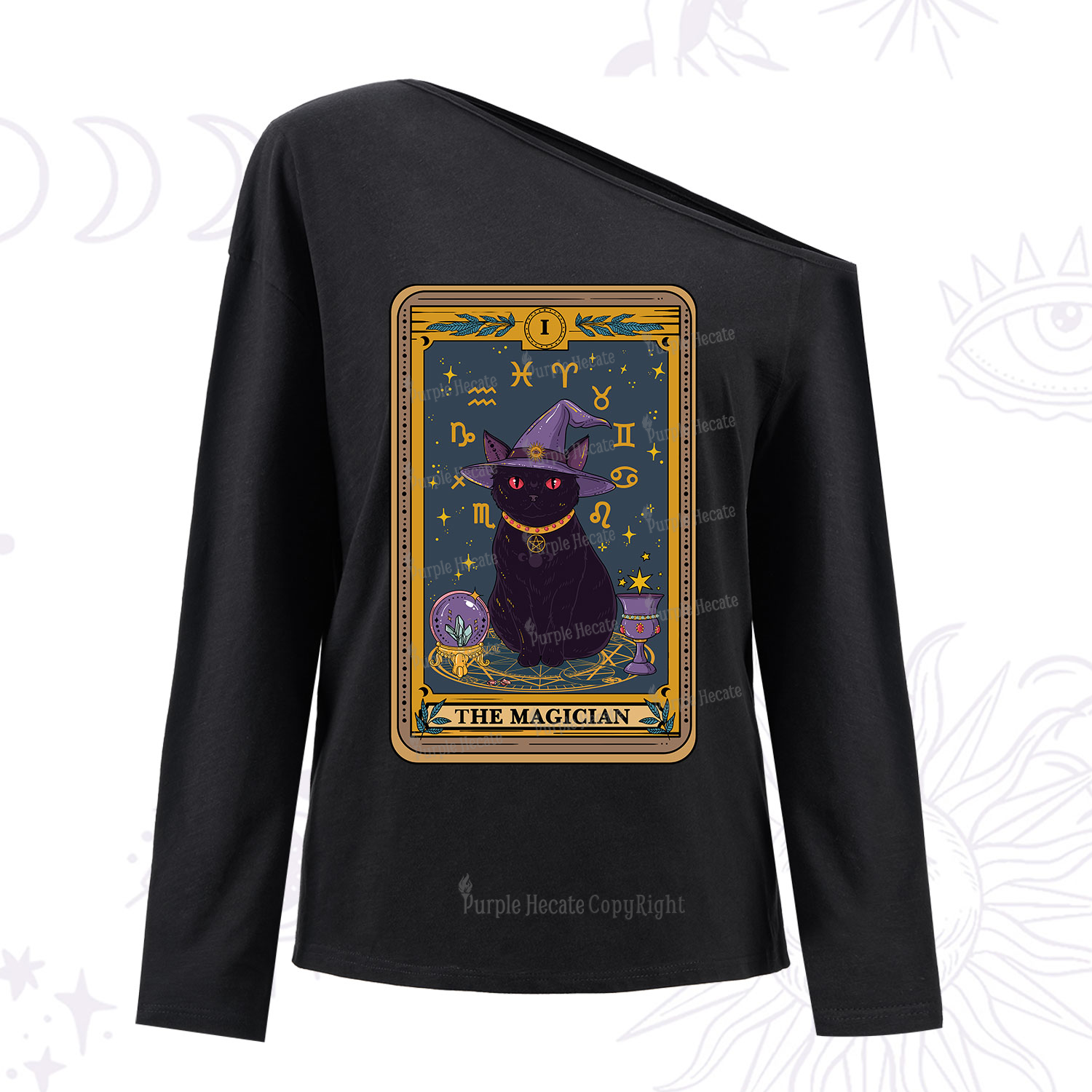 Purplehecate The Magician Tarot One Shoulder Long Sleeve Shirt