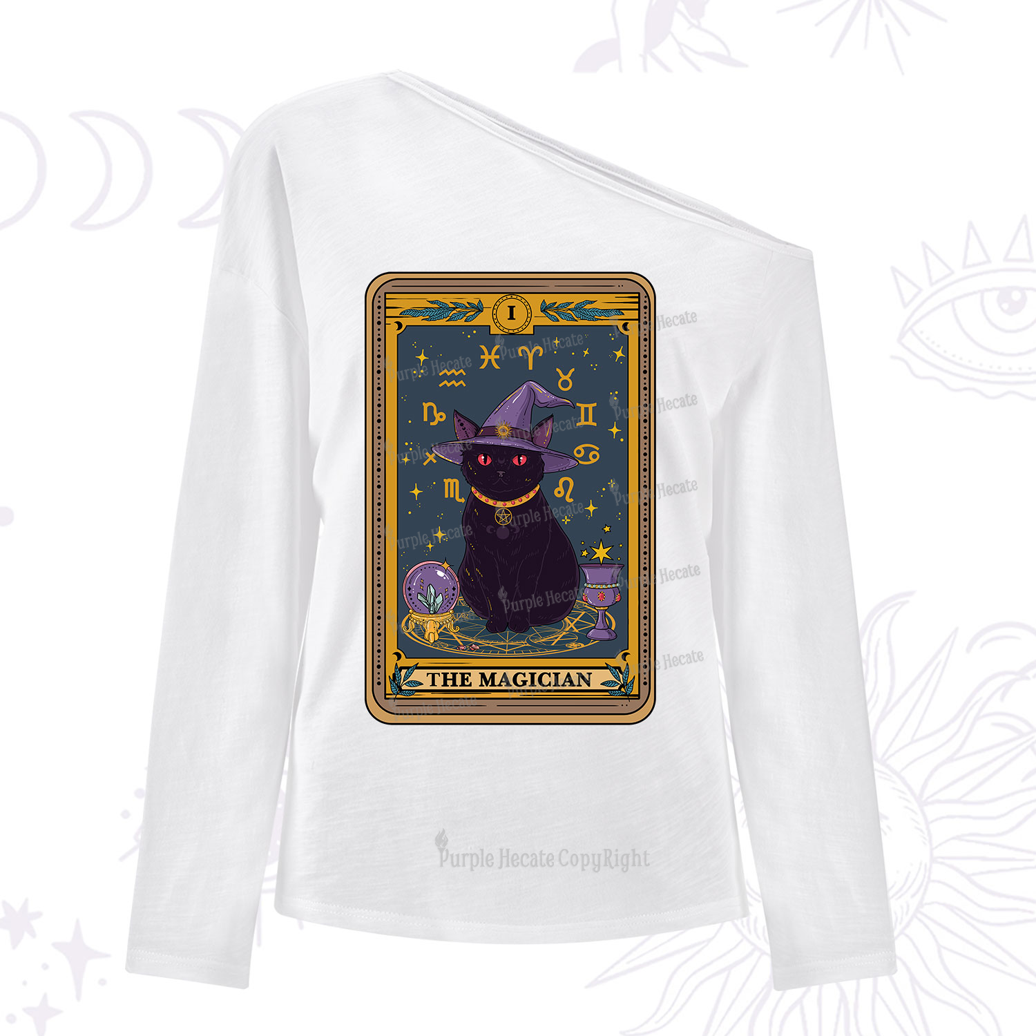 Purplehecate The Magician Tarot One Shoulder Long Sleeve Shirt