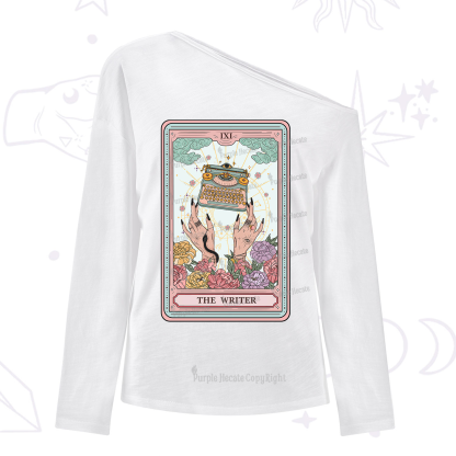 Purplehecate The Writer Tarot Card One Shoulder Long Sleeve Shirt