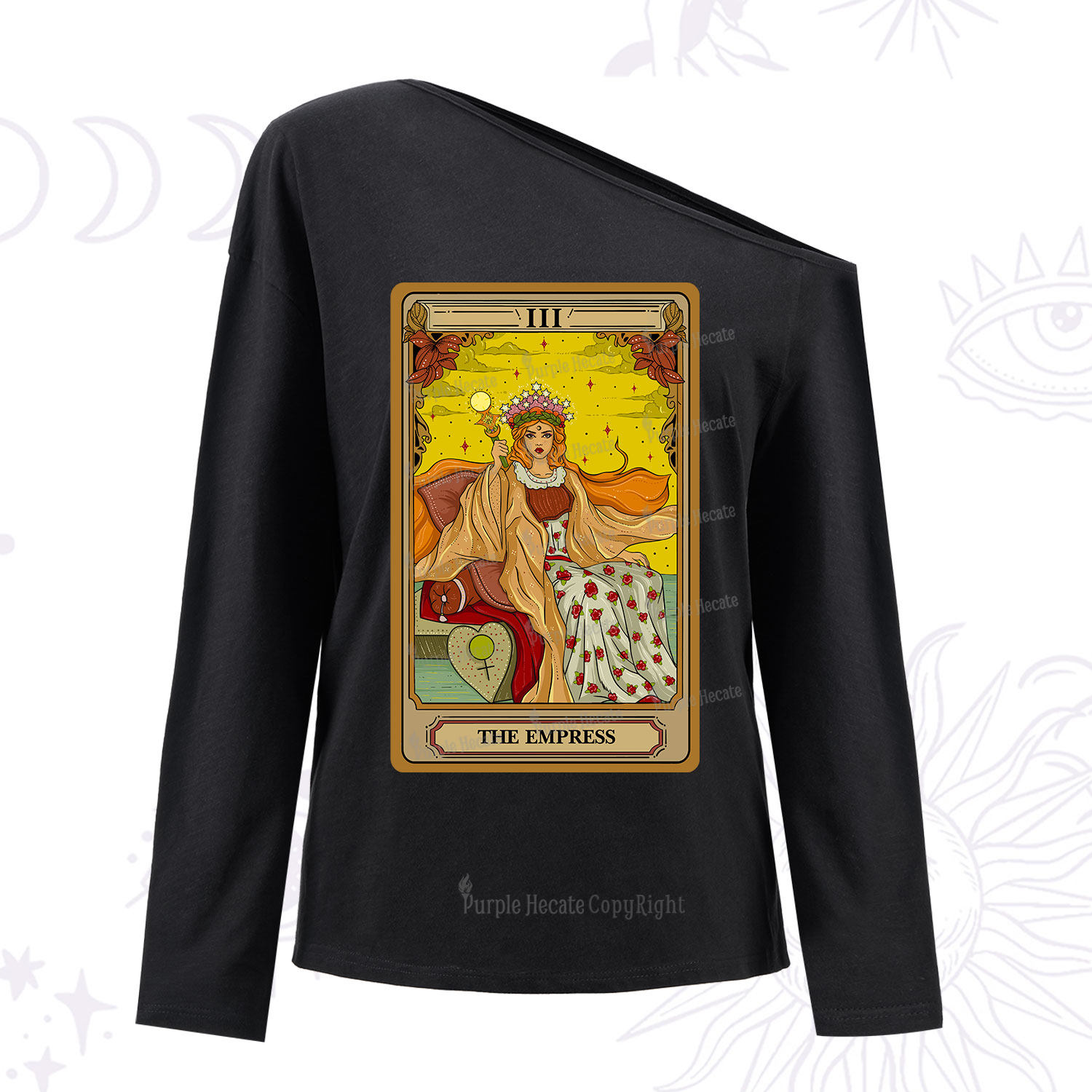 Purplehecate The Empress Tarot One Shoulder Long Sleeve Shirt