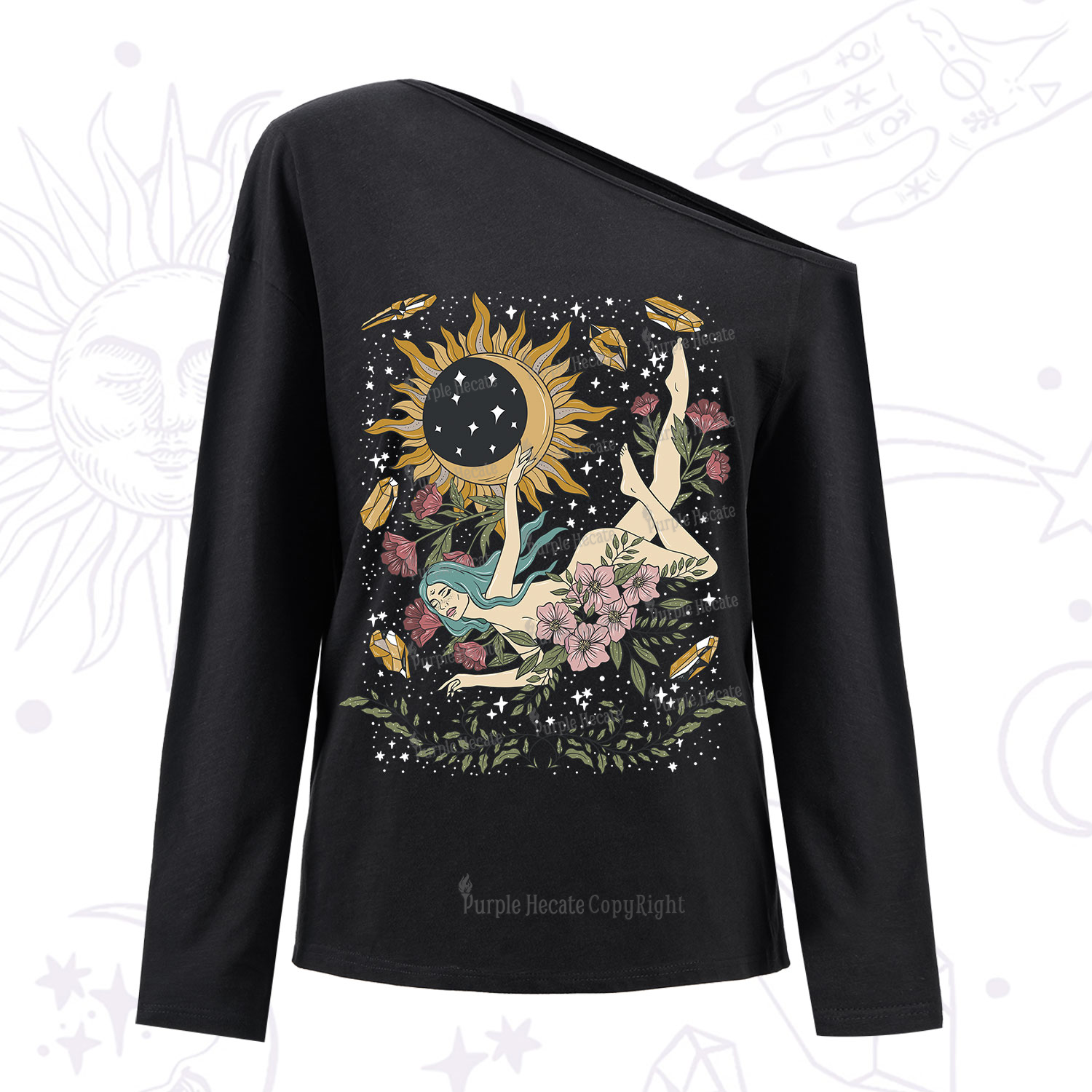 Purplehecate My Girl Your Day Will Come One Shoulder Long Sleeve Shirt