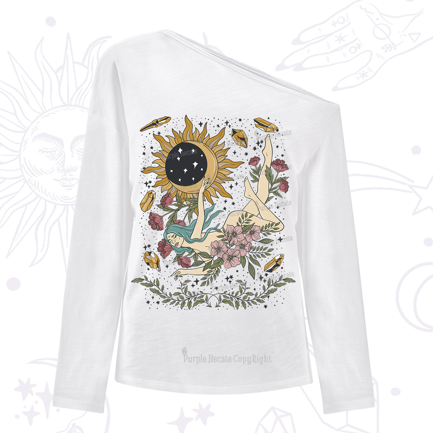 Purplehecate My Girl Your Day Will Come One Shoulder Long Sleeve Shirt