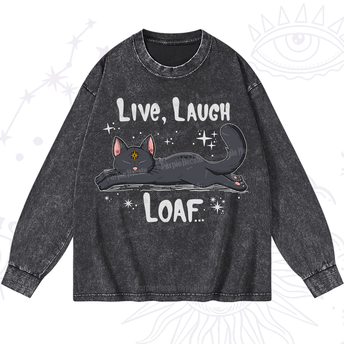 Purplehecate Live Laugh Loaf Washed Long Sleeve Shirt