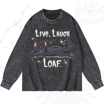 Purplehecate Live Laugh Loaf Washed Long Sleeve Shirt