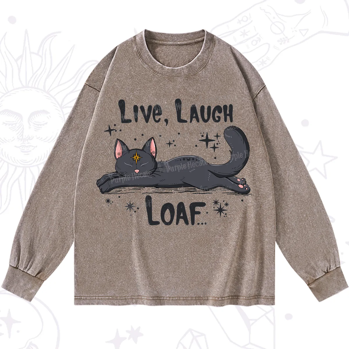 Purplehecate Live Laugh Loaf Washed Long Sleeve Shirt