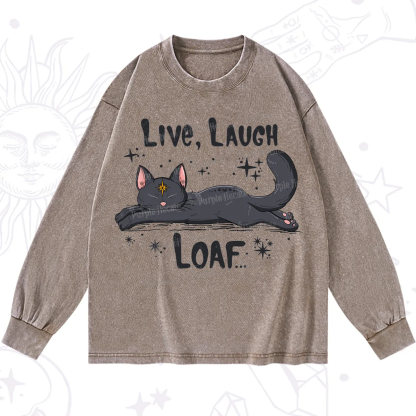 Purplehecate Live Laugh Loaf Washed Long Sleeve Shirt