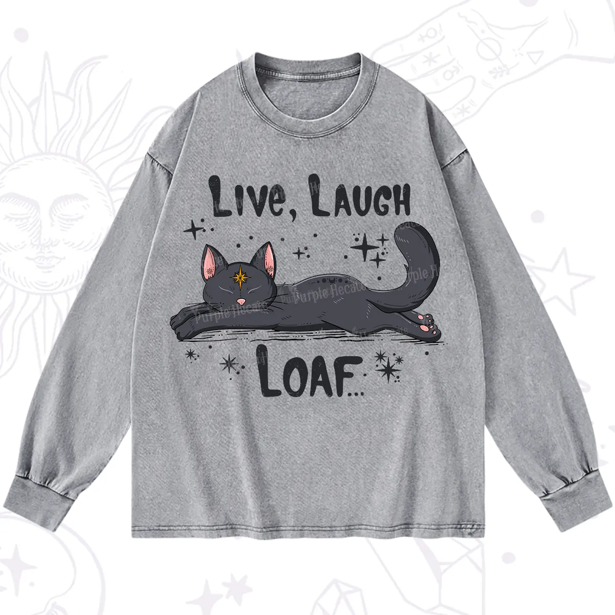 Purplehecate Live Laugh Loaf Washed Long Sleeve Shirt