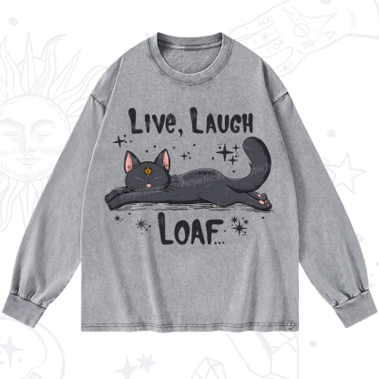 Purplehecate Live Laugh Loaf Washed Long Sleeve Shirt