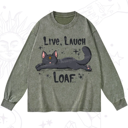 Purplehecate Live Laugh Loaf Washed Long Sleeve Shirt