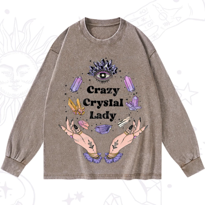Purplehecate Crazy Crystal Lady Washed Long Sleeve Shirt