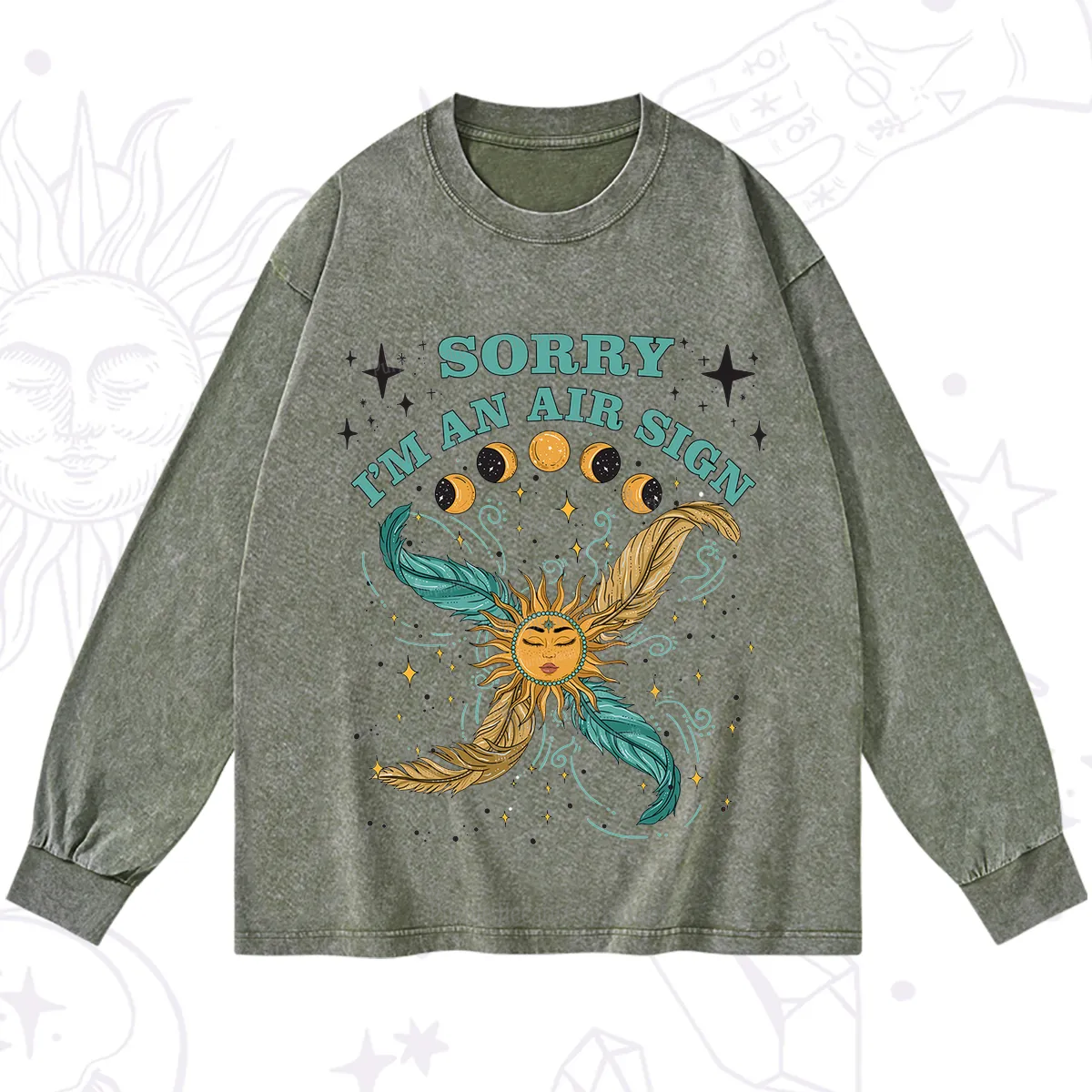 Purplehecate Sorry I'm An Air Sign Washed Long Sleeve Shirt