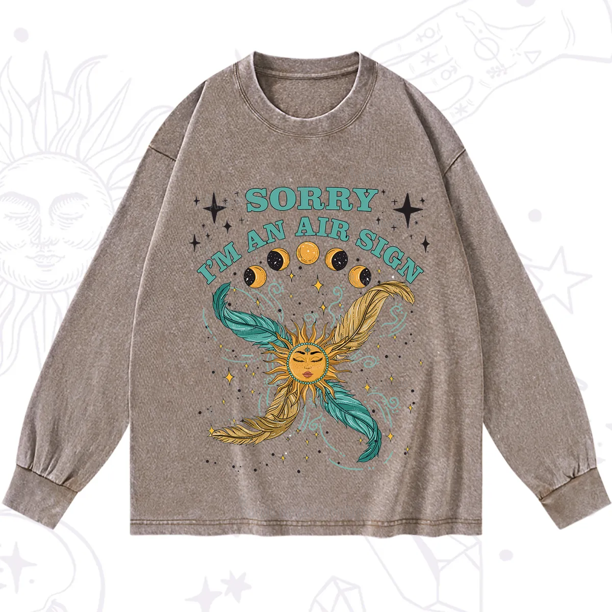 Purplehecate Sorry I'm An Air Sign Washed Long Sleeve Shirt