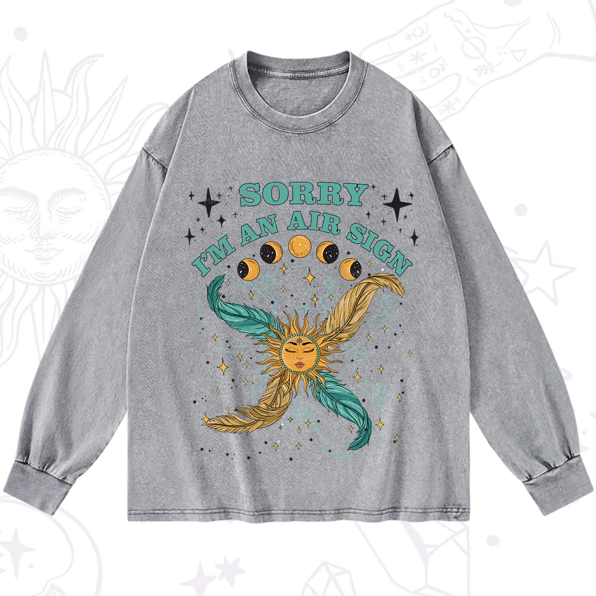 Purplehecate Sorry I'm An Air Sign Washed Long Sleeve Shirt