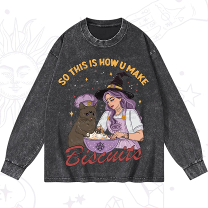 Purplehecate So This Is How You Make Biscuits Washed Long Sleeve Shirt