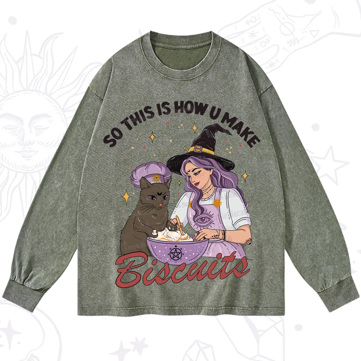 Purplehecate So This Is How You Make Biscuits Washed Long Sleeve Shirt