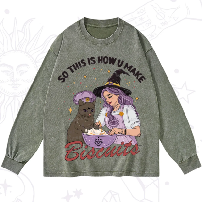 Purplehecate So This Is How You Make Biscuits Washed Long Sleeve Shirt