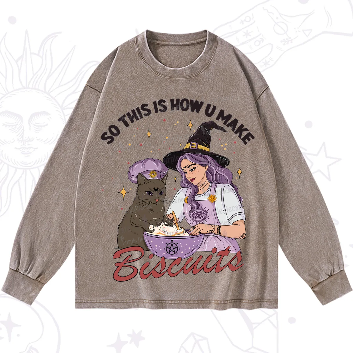 Purplehecate So This Is How You Make Biscuits Washed Long Sleeve Shirt