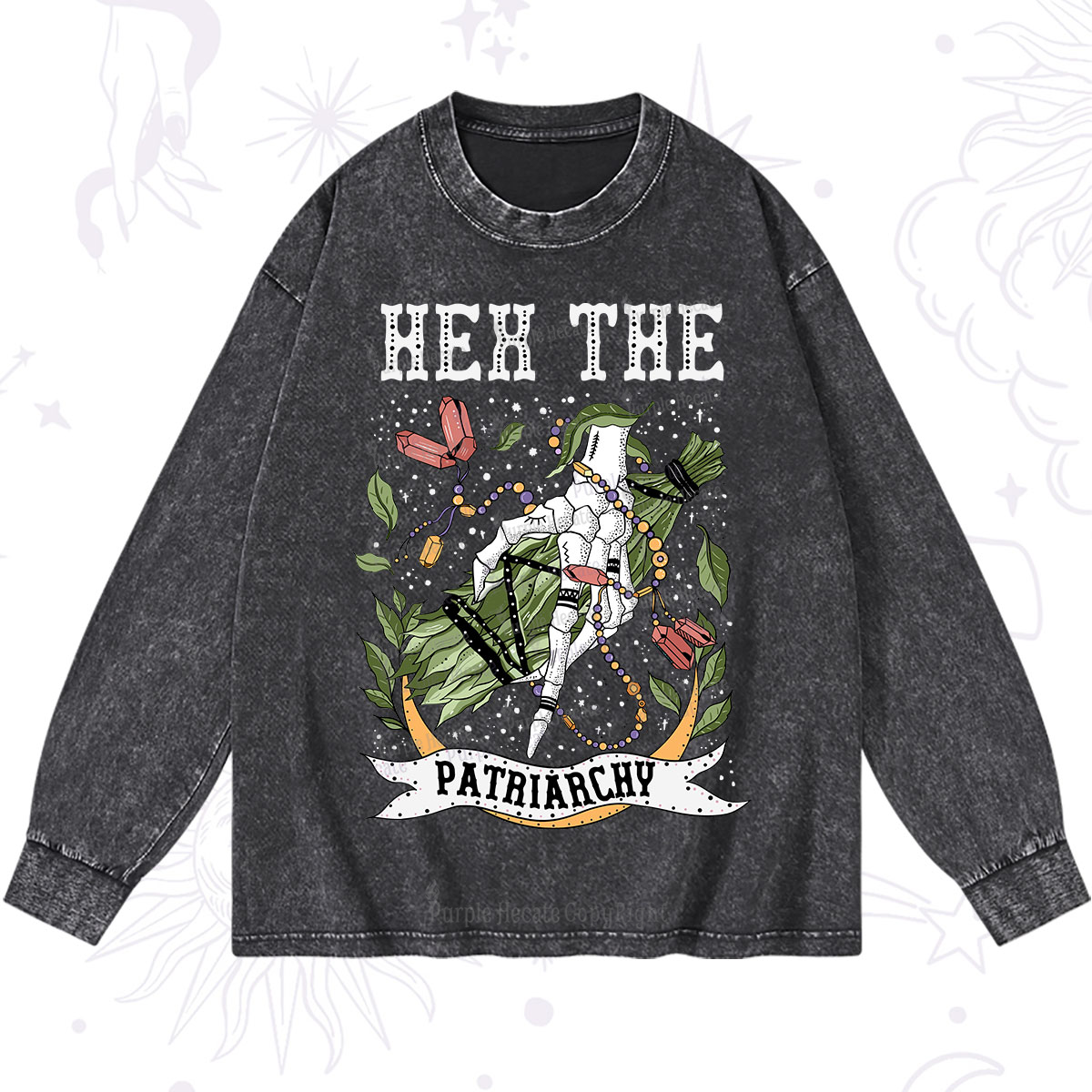 Purplehecate Heh The Patriarchy Washed Long Sleeve Shirt