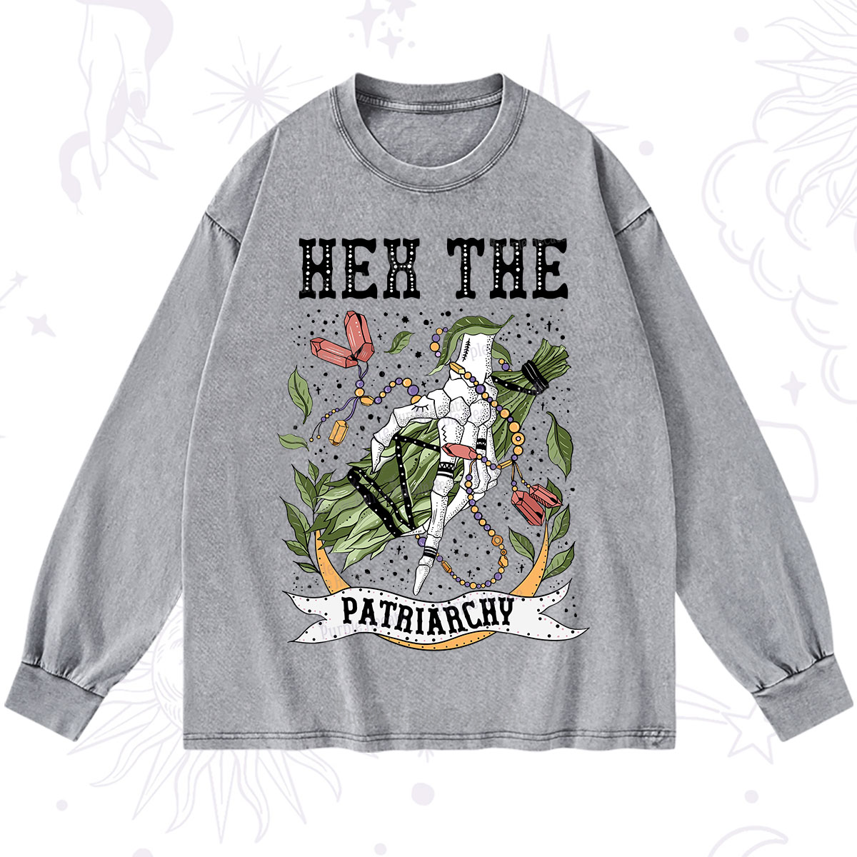 Purplehecate Heh The Patriarchy Washed Long Sleeve Shirt