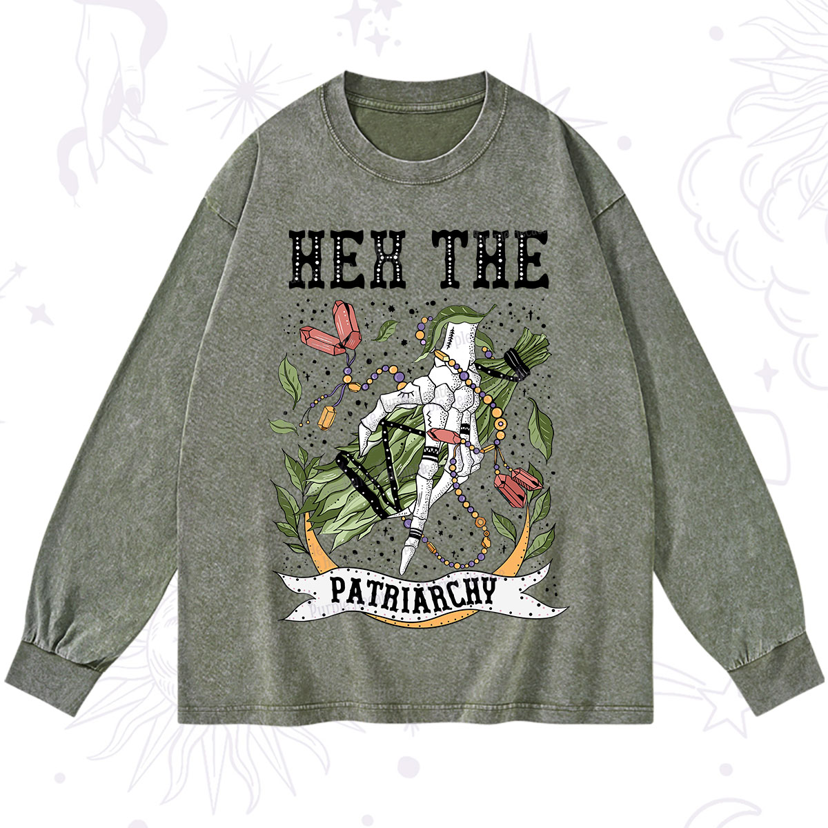 Purplehecate Heh The Patriarchy Washed Long Sleeve Shirt