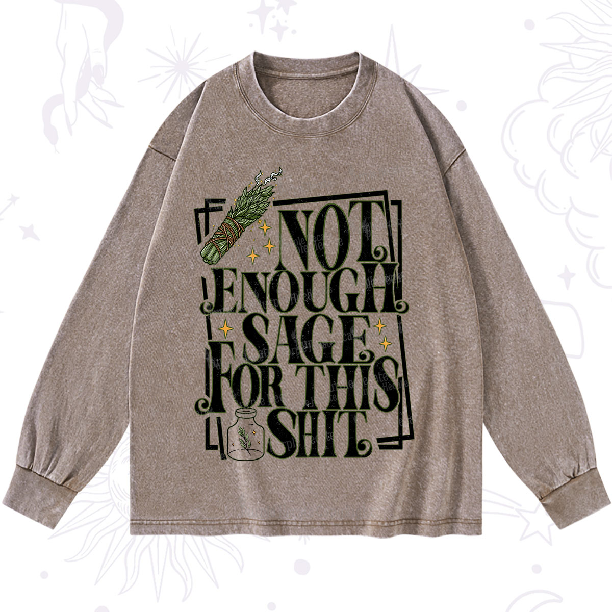 Purplehecate  Smudge for This Shit Washed Long Sleeve Shirt