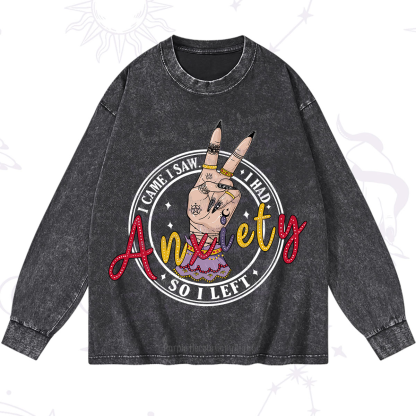Purplehecate I Had Anxiety So I Left Washed Long Sleeve Shirt
