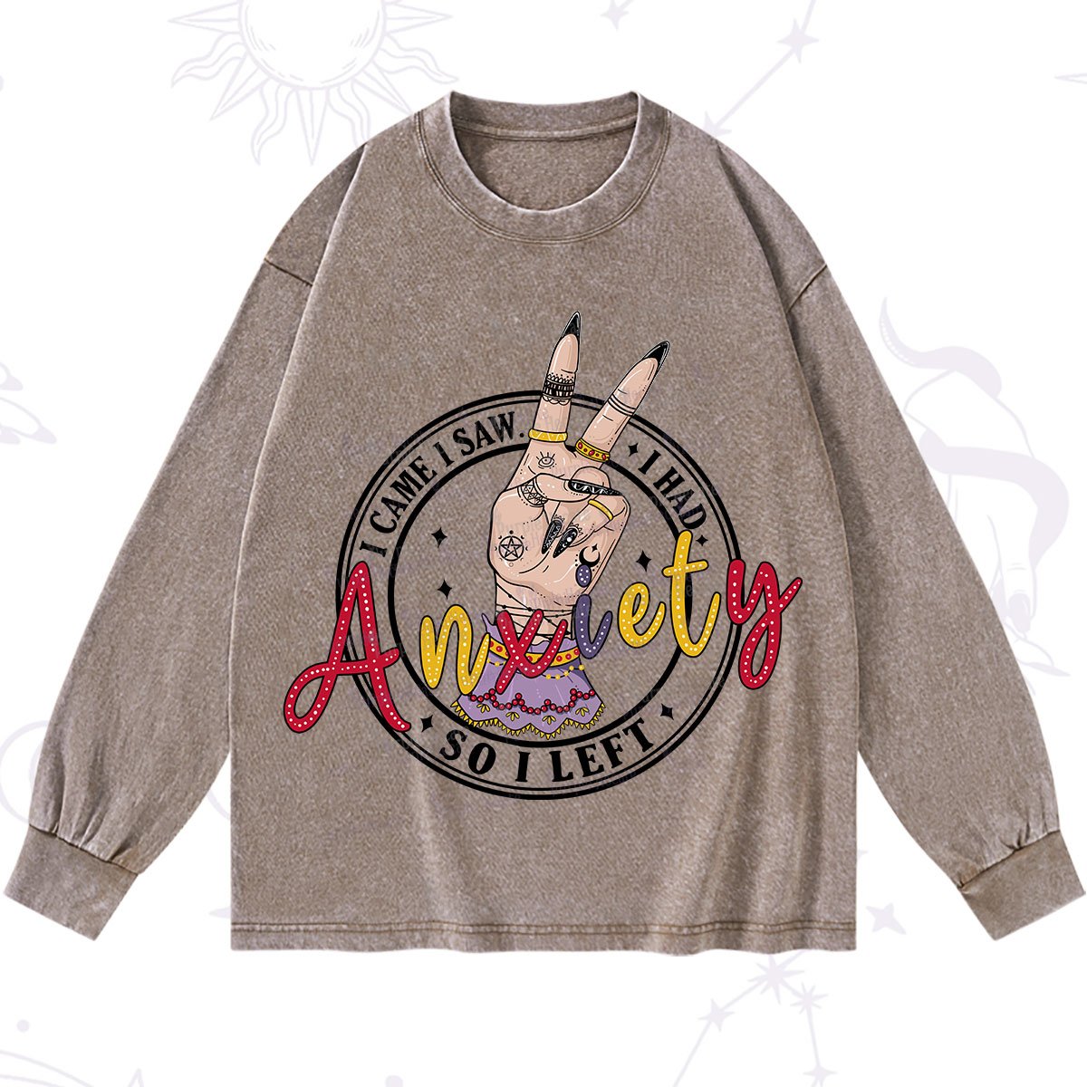 Purplehecate I Had Anxiety So I Left Washed Long Sleeve Shirt