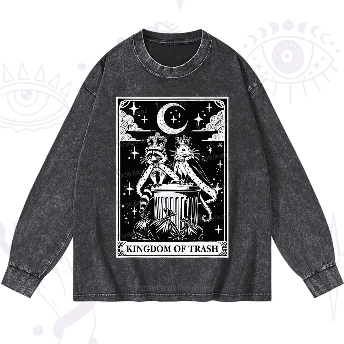 Purplehecate The Kingdom Of Trash Tarot Washed Long Sleeve Shirt
