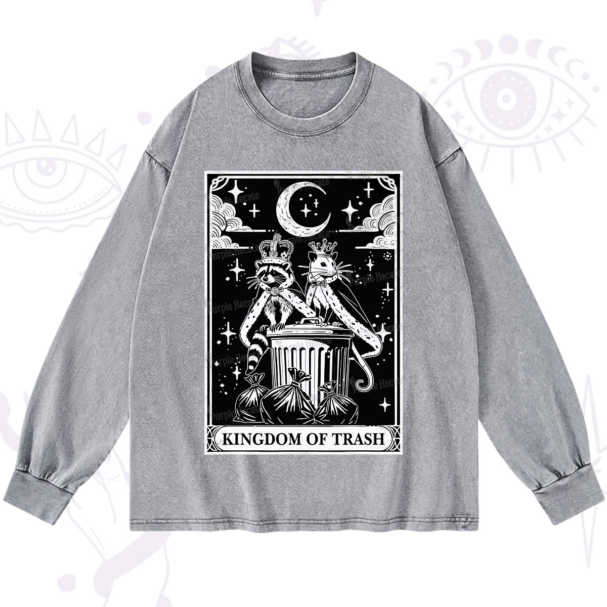 Purplehecate The Kingdom Of Trash Tarot Washed Long Sleeve Shirt