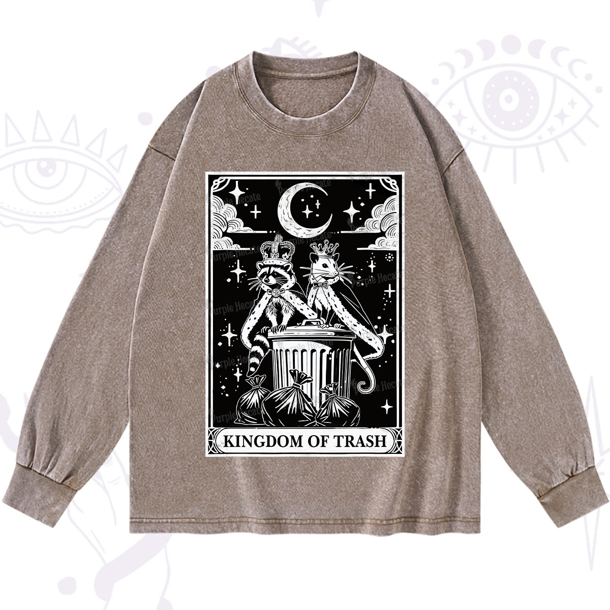 Purplehecate The Kingdom Of Trash Tarot Washed Long Sleeve Shirt