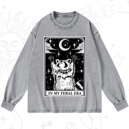 Purplehecate The In My Feral Era Oracle Card Washed Long Sleeve Shirt