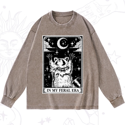 Purplehecate The In My Feral Era Oracle Card Washed Long Sleeve Shirt