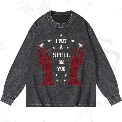 Purplehecate I Put A Spell On You Washed Long Sleeve Shirt