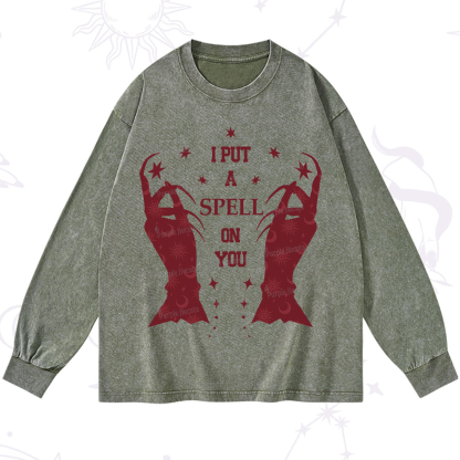 Purplehecate I Put A Spell On You Washed Long Sleeve Shirt